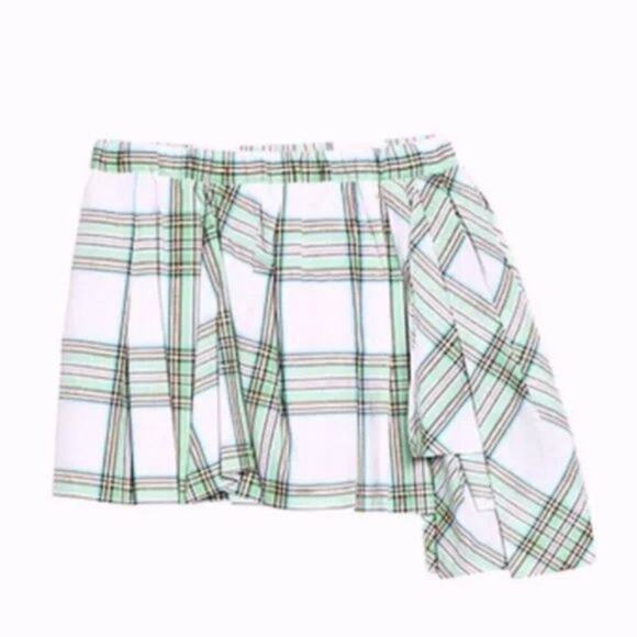 N21 tartan Mini skirt green and white size 8 - Picture 1 of 5